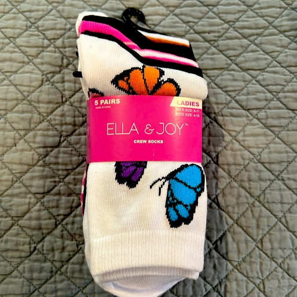 Ella & Joy Crew Socks 5 pack NWT - Picture 1 of 6